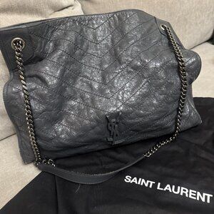 Niki YSL Large Monogram Leather Shopping Tote Bag large